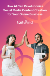 Image of a man and woman wearing aprons holding paint rollers giving each a high-five on a magenta and salmon gradient background with the blog post title and Tailwind logo in white font.